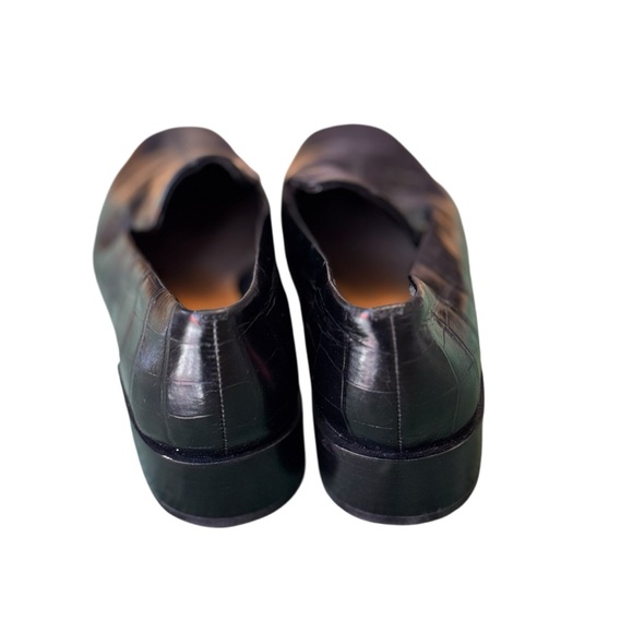 Via Spiga Black Croc Embossed Leather Loafers – Women US 6.5 / EU 36.5 / UK 3.5 - Picture 9 of 11